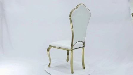 Modern Chinese Hotel Furniture Highback Rose Gold Outdoor Dining Banquet Tiffany Chiavari Dining Restaurant Event Metal Stainless Steel Wedding Chair